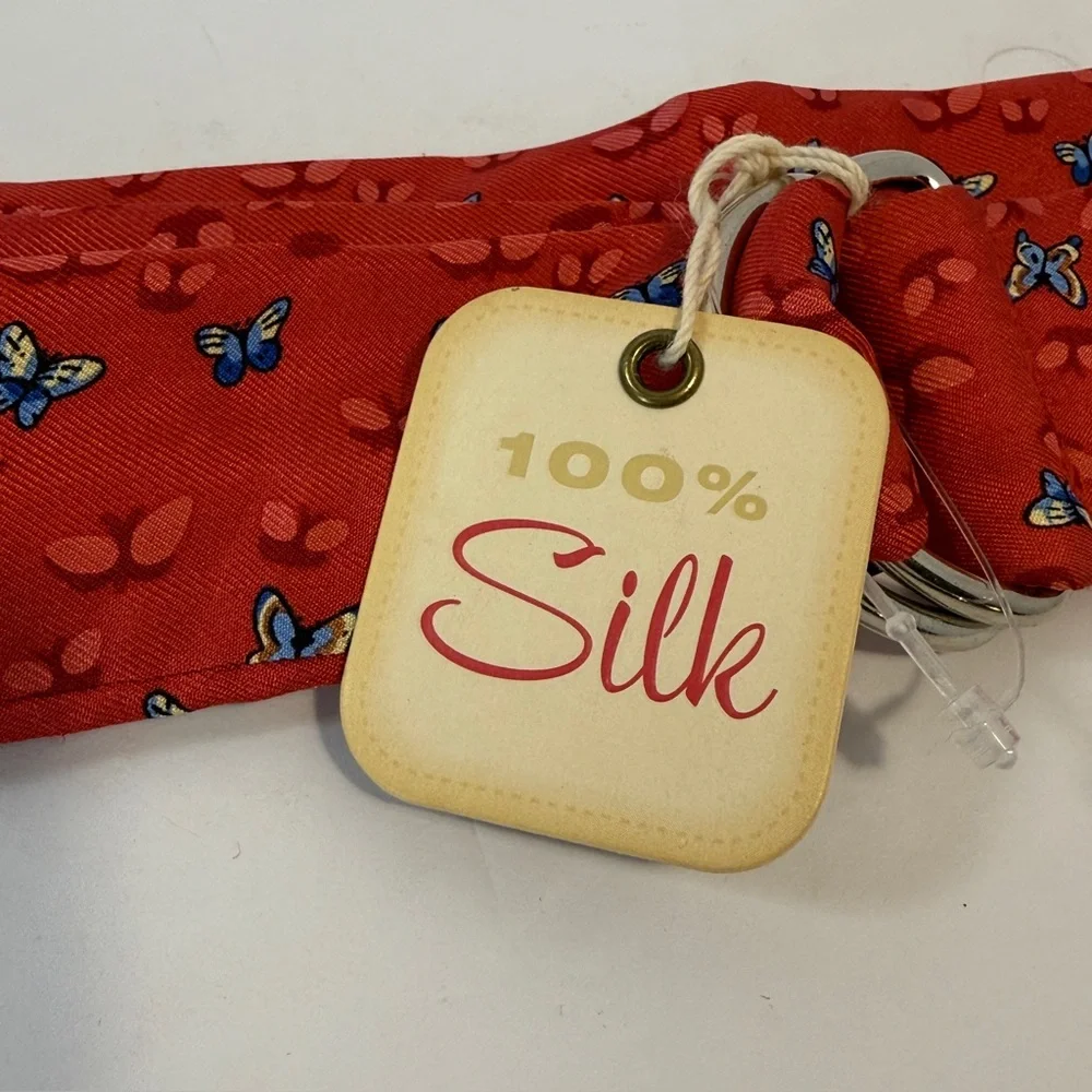 Vintage Old Navy Size L  43 inch 100% Silk Butterfly Belt, With Tag No Flaws Y2K